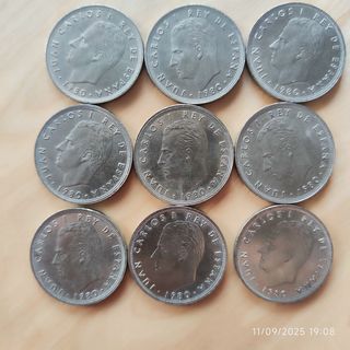 9 Monedas 25 Pesetas Mundial 82