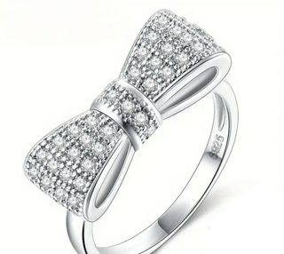 Anillo Lazo Plata Ley y Circonitas