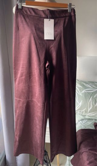 Pantalón Zara efecto ante marrón