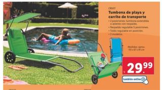 Tumbona Crivit con Carrito de Transporte