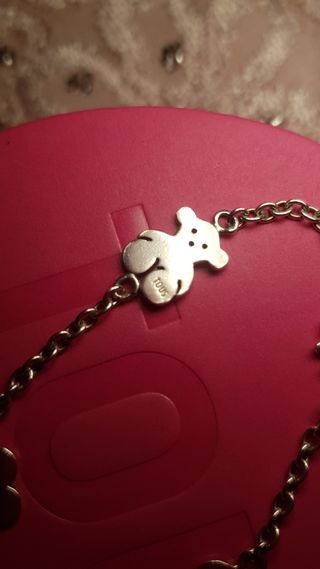 Pulsera Tous Plata Corazón Flor Oso