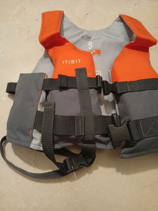 Chaleco kayak naranja y gris