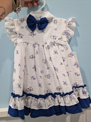 Vestido niña floral azul