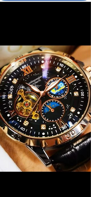 Reloj Automático Uolingongjue Oro y Negro
