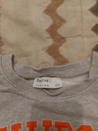 Sudadera Bershka Newport Rhode Island Gris Talla X