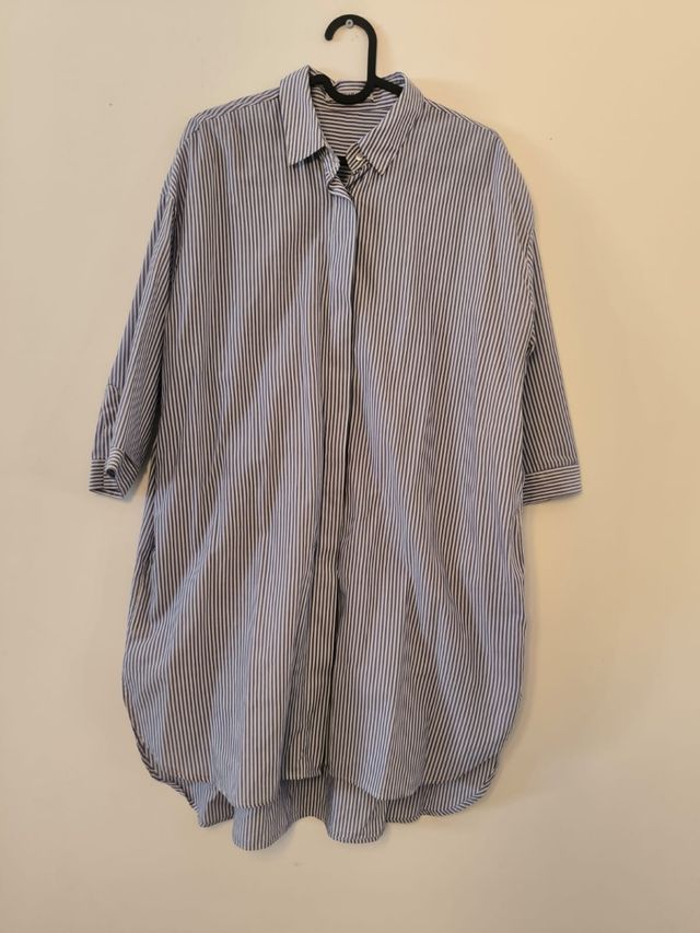 Camisa larga rayas manga media pull & bear M