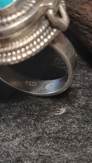 Anillo Plata Turquesa Pastillero