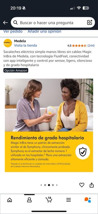 Sacaleches Eléctrico Medela Magic Inbra Manos Libr