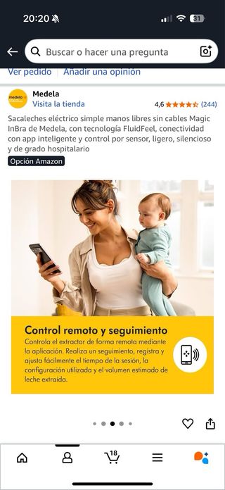 Sacaleches Eléctrico Medela Magic Inbra Manos Libr