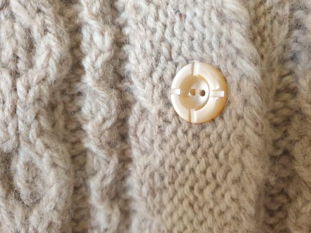 Cardigan Pesante Lana Irlandese Tradizionale XL