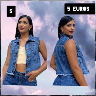 Chaleco vaquero azul talla S