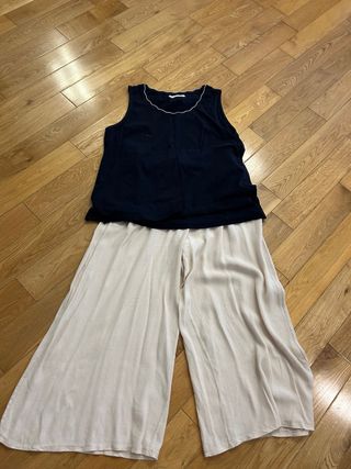 Conjunto de Top y Pantalón Ancho Mujer