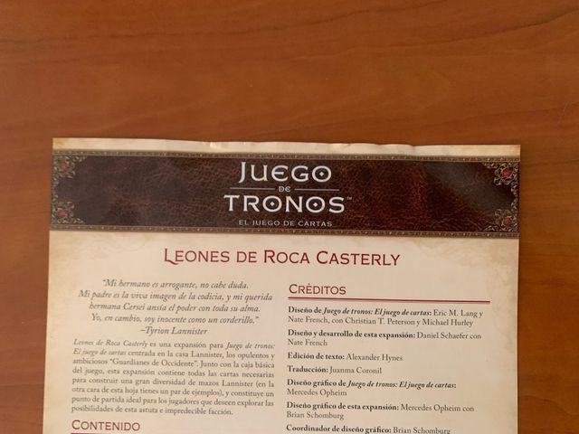 Juego de Tronos: Leones de Roca Casterly + extra