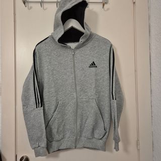 Sudadera Adidas Gris con Cremallera