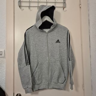 Sudadera Adidas Gris con Cremallera