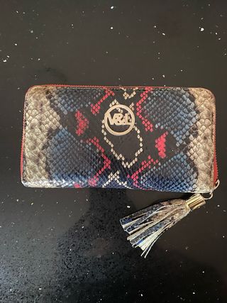 Cartera tarjetero estampado serpiente
