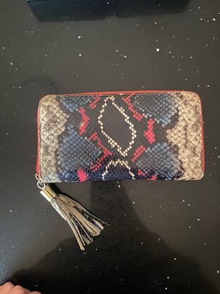 Cartera tarjetero estampado serpiente