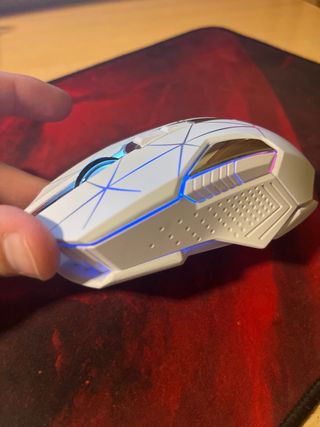 Ratón Gaming Blanco con Luces LED