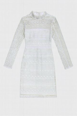 Vestido fiesta blanco de encaje- Nuevo. T xs
