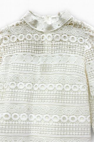 Vestido fiesta blanco de encaje- Nuevo. T xs