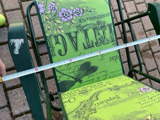 Silla de camping vintage verde y morado