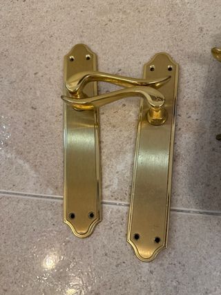 Lote Manillas Puertas Interiores Doradas