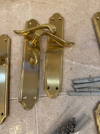 Lote Manillas Puertas Interiores Doradas