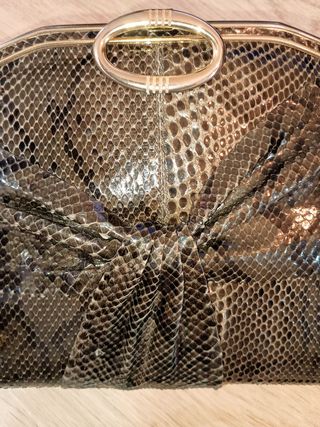 Conjunto vintage de piel de serpiente auténtica