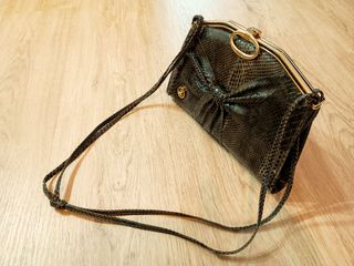Conjunto vintage de piel de serpiente auténtica