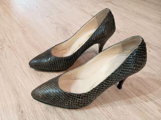 Conjunto vintage de piel de serpiente auténtica