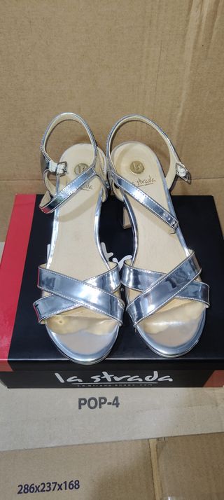 Sandalias La Strada plateadas T39