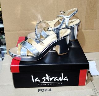 Sandalias La Strada plateadas T39