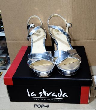 Sandalias La Strada plateadas T39