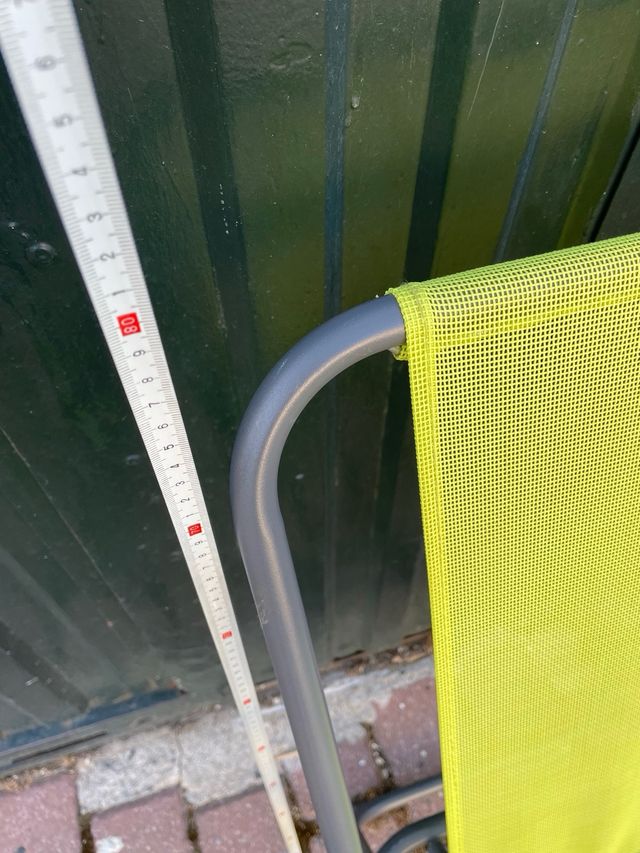 Silla de camping plegable verde y gris