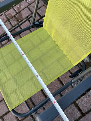 Silla de camping plegable verde y gris