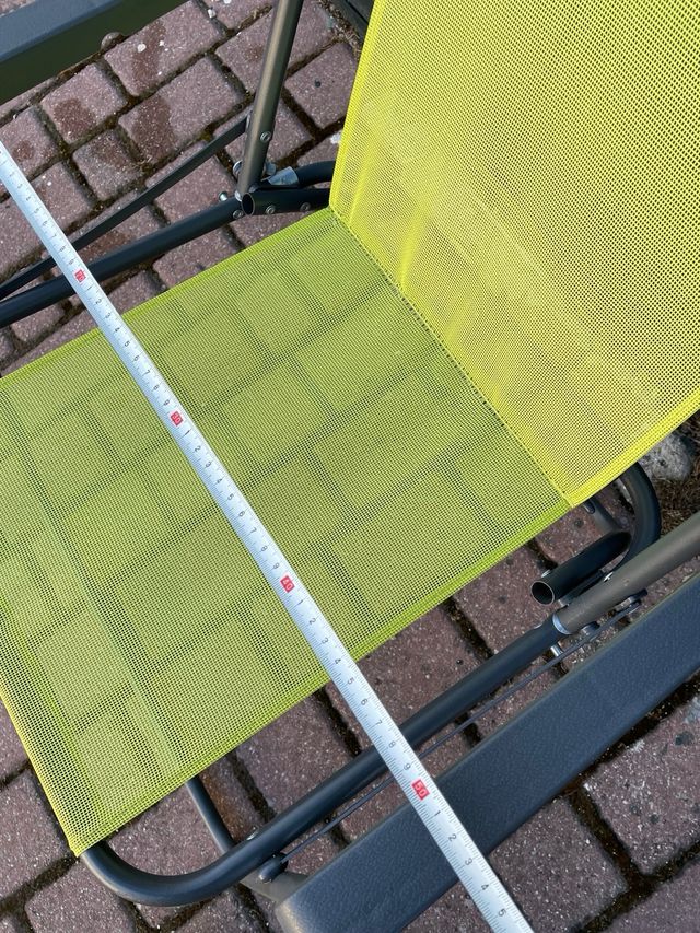 Silla de camping plegable verde y gris