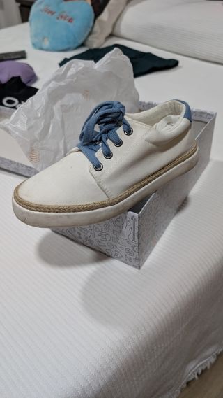 Zapatillas tela blanca niño