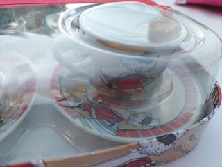 Juego de café navideño 6 tazas