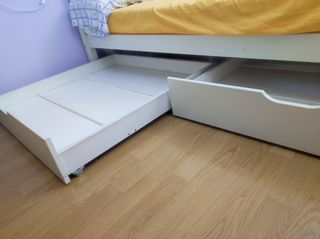Cama individual blanca,incluye colchon