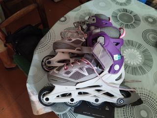 Patines rosas 4 ruedas KF School + regalo