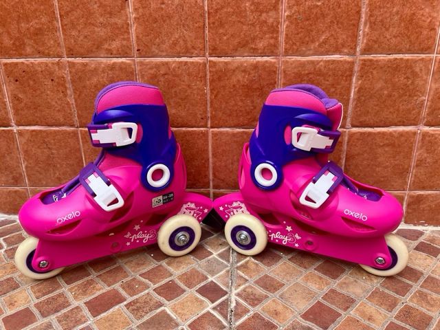 Patines Oxelo rosas y morados talla 26-28