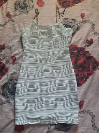 Vestito tubino donna con catene oro