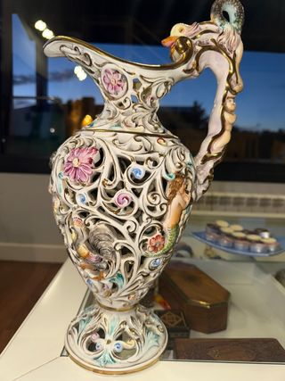 Jarrón Capo di Monte Porcelana Multicolor
