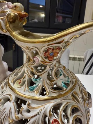 Jarrón Capo di Monte Porcelana Multicolor