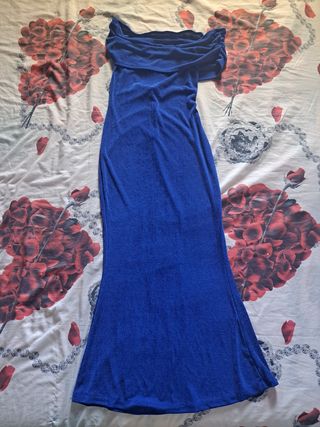 Vestito lungo elegante donna blu