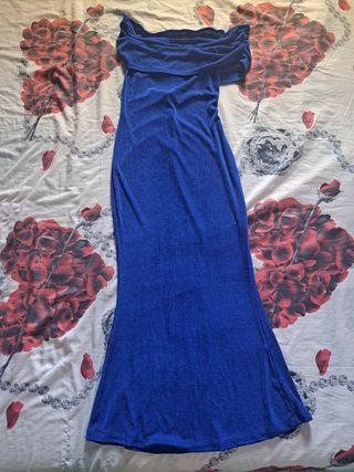 Vestito lungo elegante donna blu