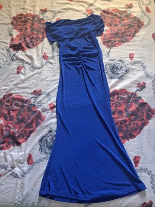 Vestito lungo elegante donna blu