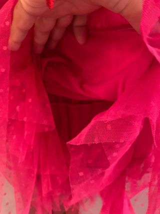 Vestido tutú rosa con volantes