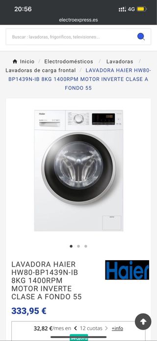 Lavadora Haier HW80-BP1439N-IB 8kg
