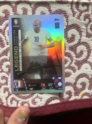 Carta Zidane Euro 2024 Topps Legend Firmada